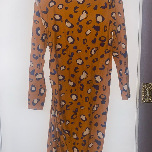 3:1 Phillip Lim Target Womens Dress Medium Animal Print Ruched Side Long Sleeve - Picture 3 of 5